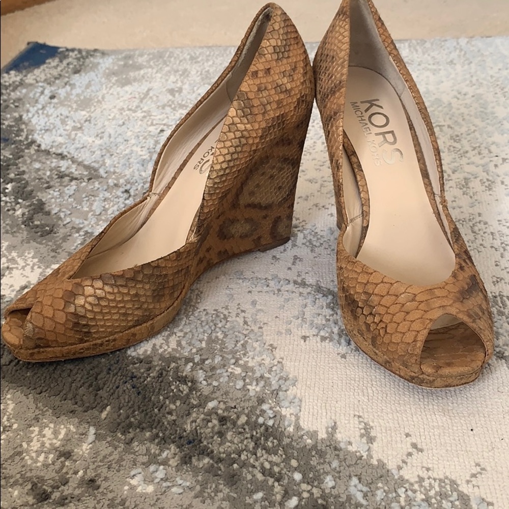 Michael Kors Snakeskin Pattern Wedges